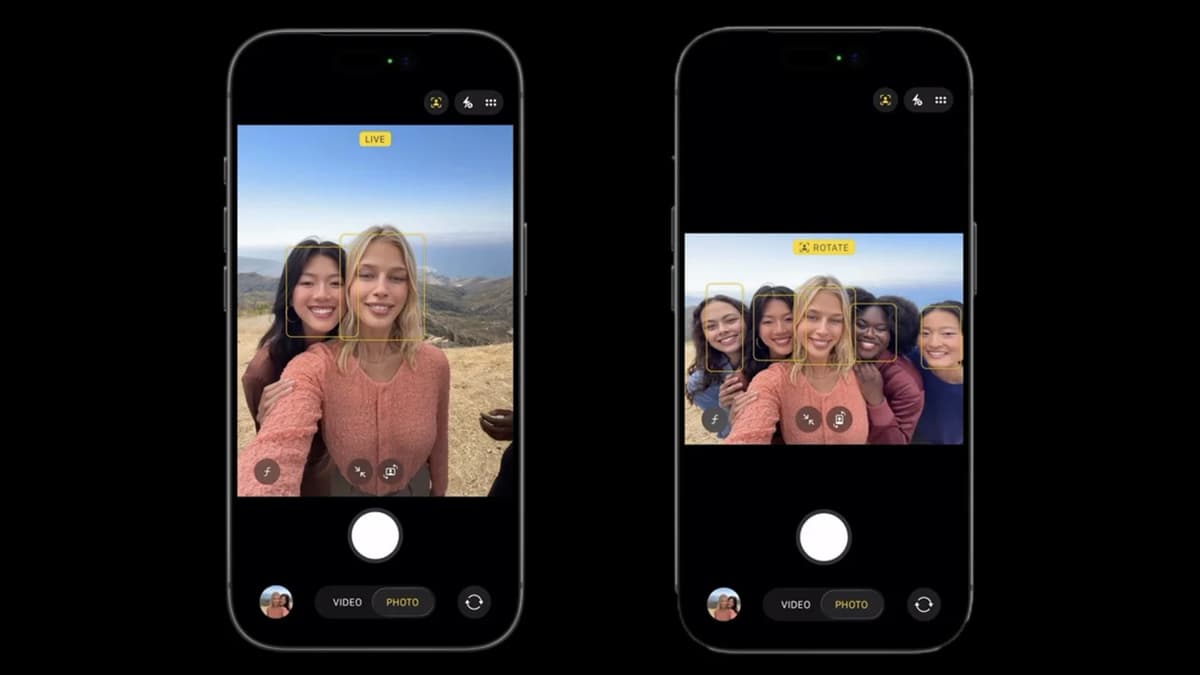 iPhone 17のセンターフレームフロントカメラの縦向き・横向き撮影比較