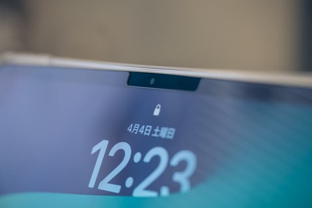 iPadでテレビ電話をする様子