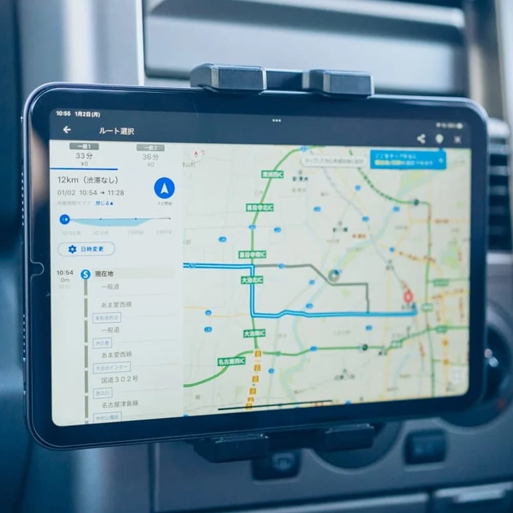 iPadをカーナビ化した様子