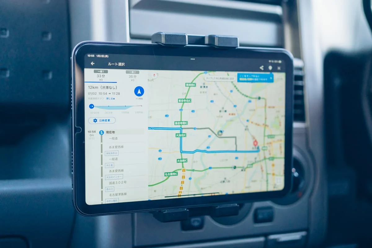 iPadカーナビの渋滞情報表示