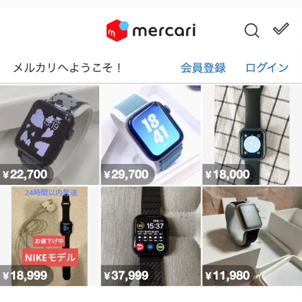 メルカリで販売されている中古AppleWatch